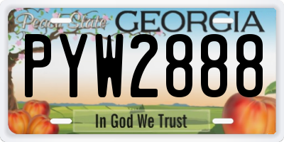 GA license plate PYW2888