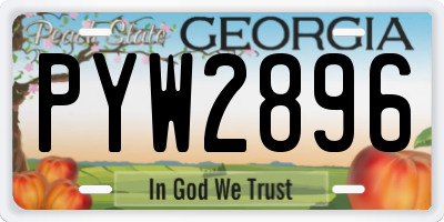 GA license plate PYW2896