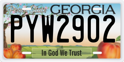 GA license plate PYW2902