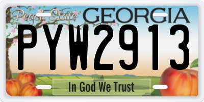 GA license plate PYW2913