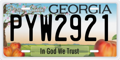 GA license plate PYW2921