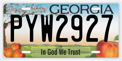 GA license plate PYW2927