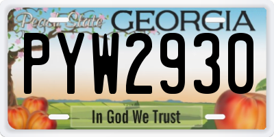 GA license plate PYW2930