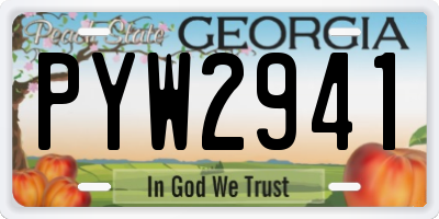 GA license plate PYW2941