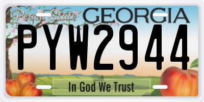 GA license plate PYW2944
