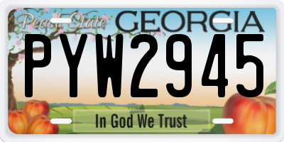 GA license plate PYW2945
