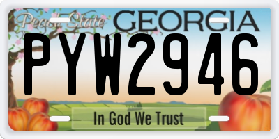 GA license plate PYW2946
