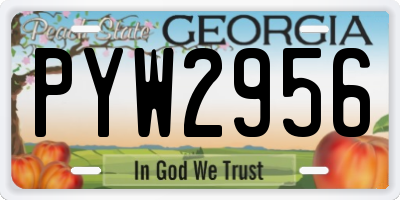 GA license plate PYW2956