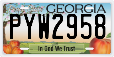 GA license plate PYW2958