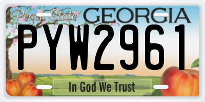 GA license plate PYW2961