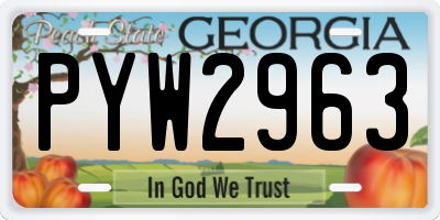 GA license plate PYW2963