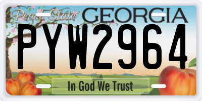 GA license plate PYW2964