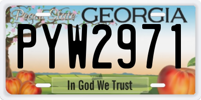GA license plate PYW2971