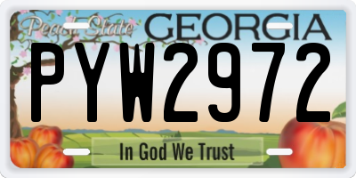 GA license plate PYW2972