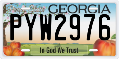 GA license plate PYW2976