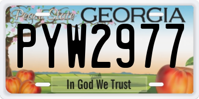 GA license plate PYW2977