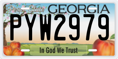 GA license plate PYW2979