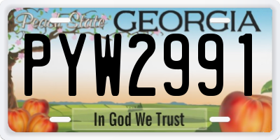 GA license plate PYW2991
