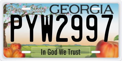 GA license plate PYW2997