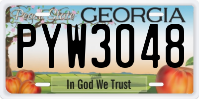 GA license plate PYW3048