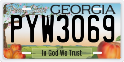 GA license plate PYW3069