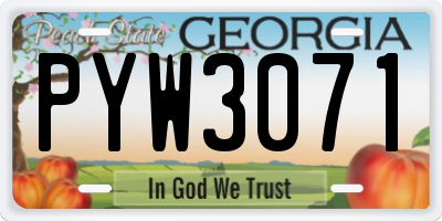 GA license plate PYW3071