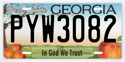GA license plate PYW3082
