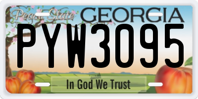 GA license plate PYW3095