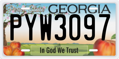 GA license plate PYW3097