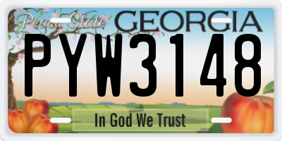 GA license plate PYW3148