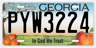 GA license plate PYW3224