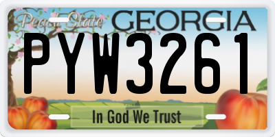 GA license plate PYW3261
