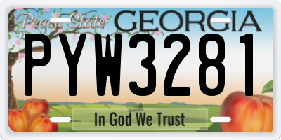 GA license plate PYW3281