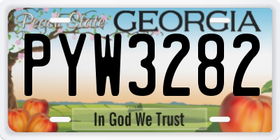 GA license plate PYW3282