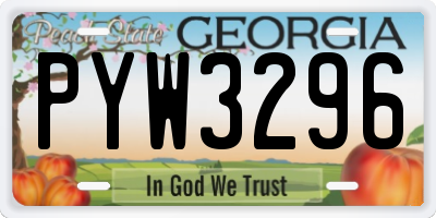GA license plate PYW3296