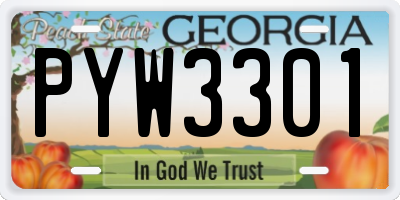 GA license plate PYW3301