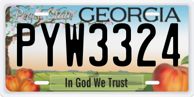 GA license plate PYW3324