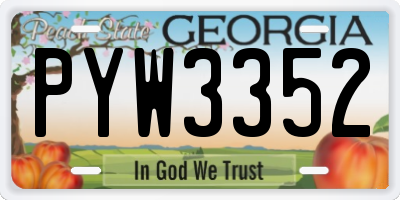 GA license plate PYW3352