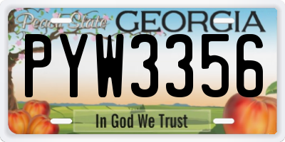 GA license plate PYW3356