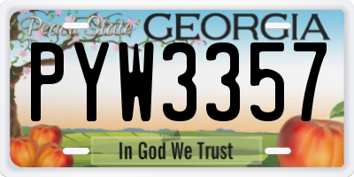 GA license plate PYW3357