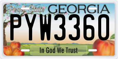 GA license plate PYW3360