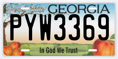 GA license plate PYW3369