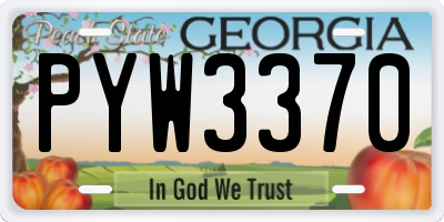 GA license plate PYW3370