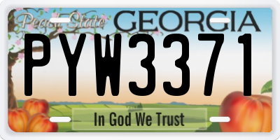 GA license plate PYW3371