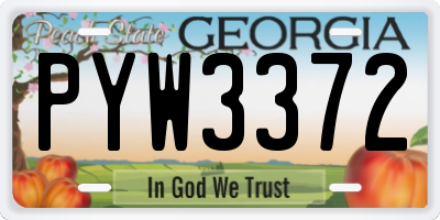 GA license plate PYW3372