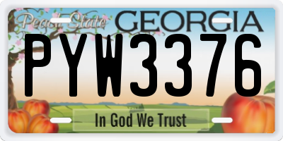 GA license plate PYW3376