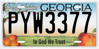 GA license plate PYW3377