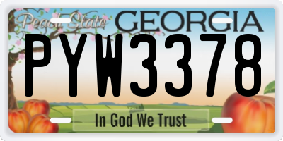 GA license plate PYW3378
