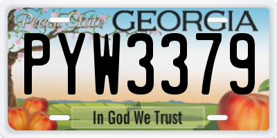 GA license plate PYW3379