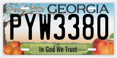 GA license plate PYW3380